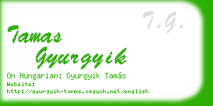 tamas gyurgyik business card